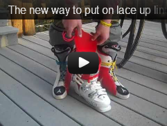 The new way to put on lace up liner ski race boots